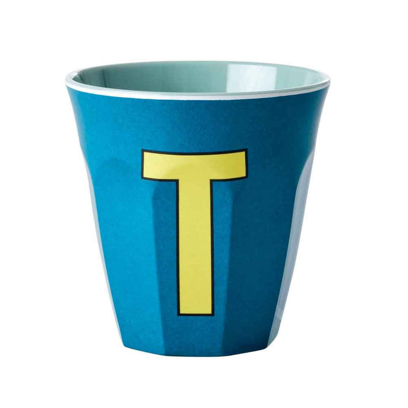 כוס טוטון T צהוב רקע טורקיז